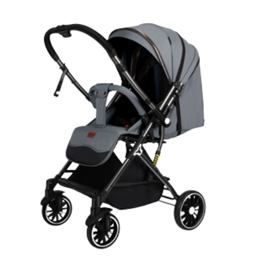 POPYPAPA - Baby Stroller with Two Wat Retractable Push Bar - Grey
