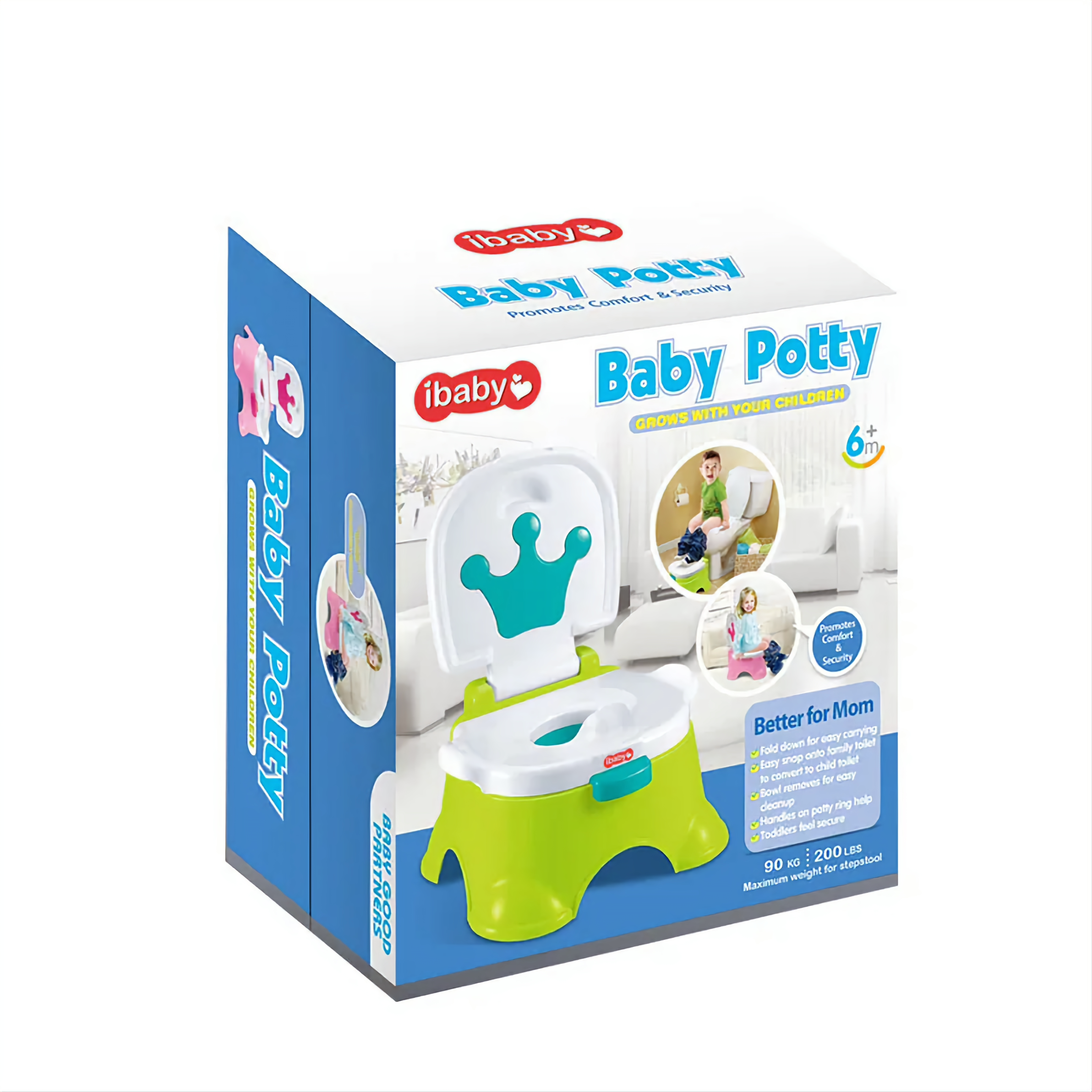 Baby Potty Seat - Green/Pink