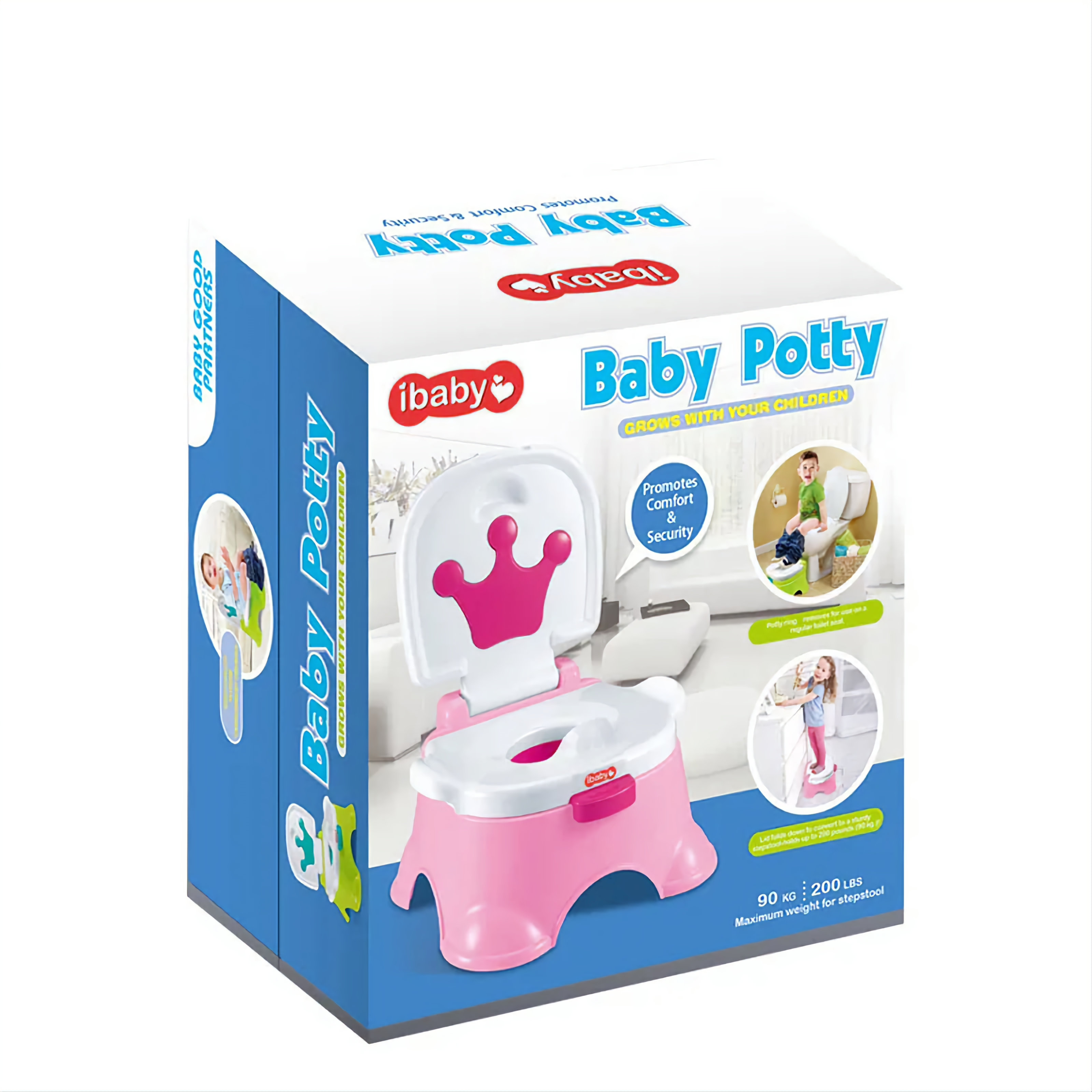 Baby Potty Seat - Green/Pink