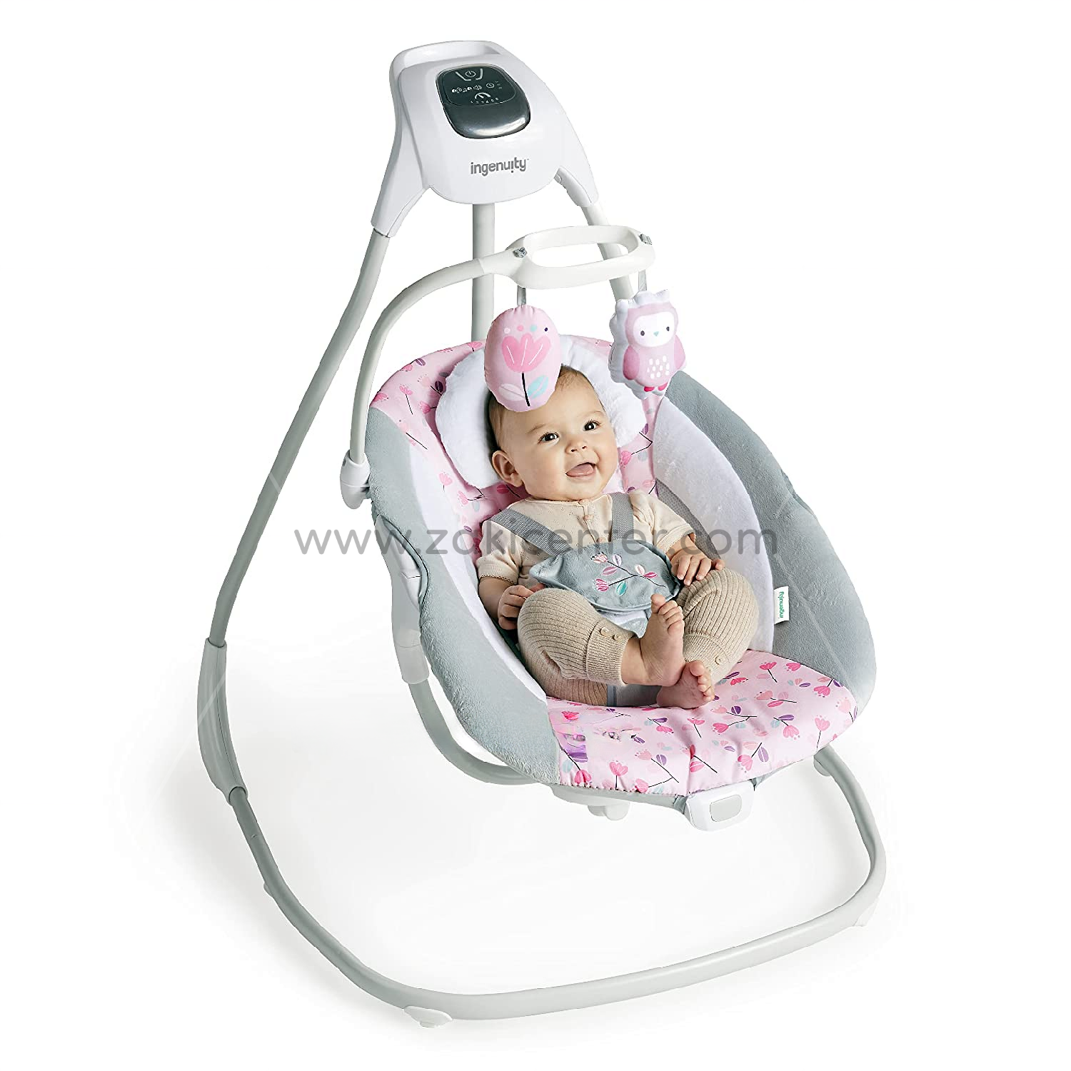 INGENUITY 2-in-1 Vibrating Lightweight Baby Swing (Pink)