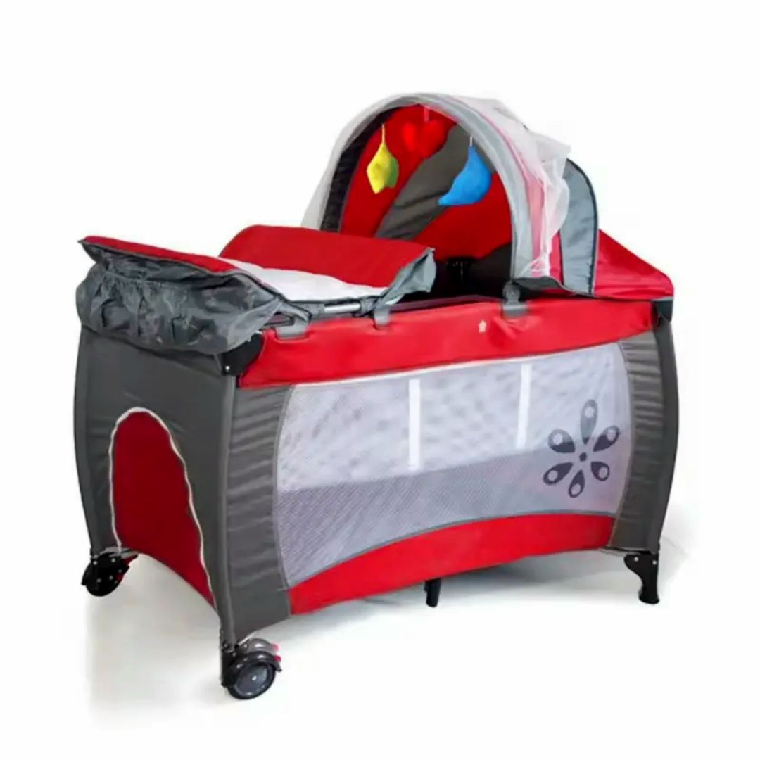 Baby Playpen Crib - Red