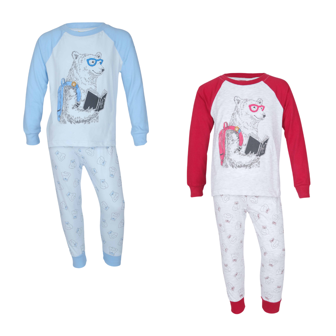 Boys L/S T-Shirt with Long Pants Set 2-7Y Blue/Red