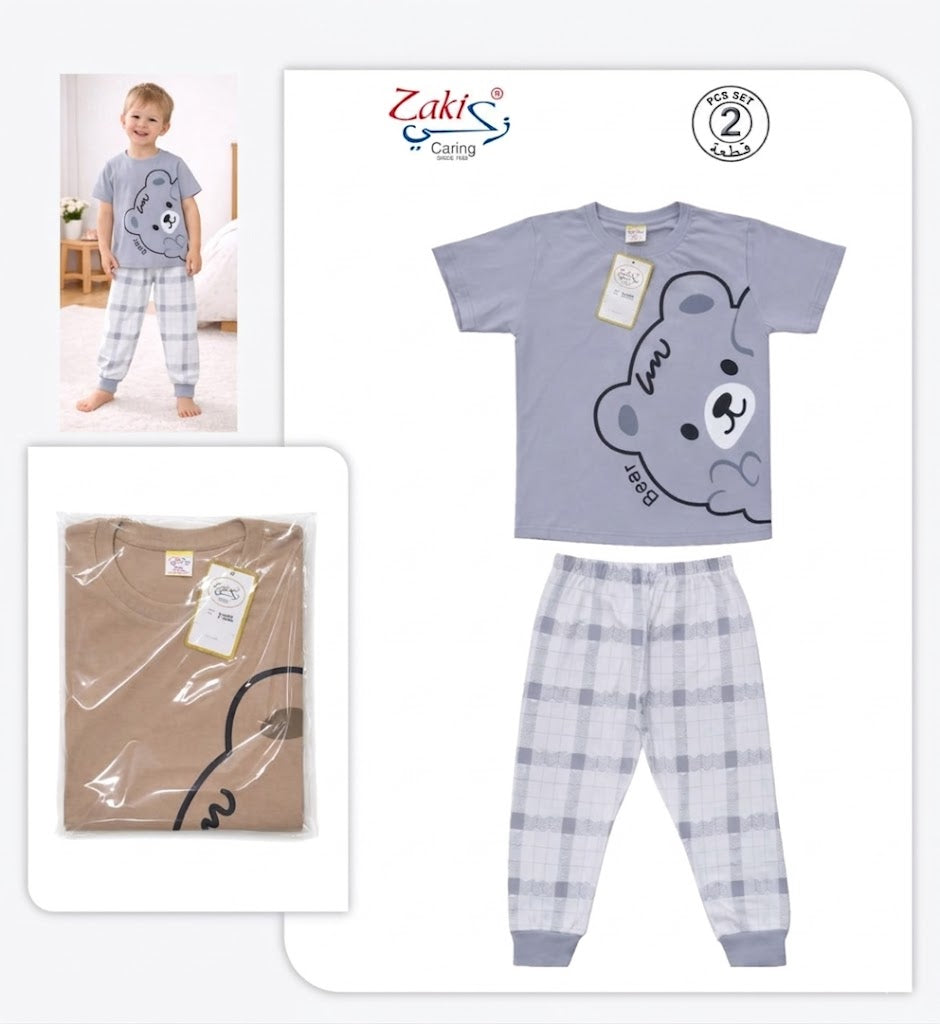ZAKI-BOYS HALF SLEEVES T-SHIRT WITH LONG PANT 2-7Y