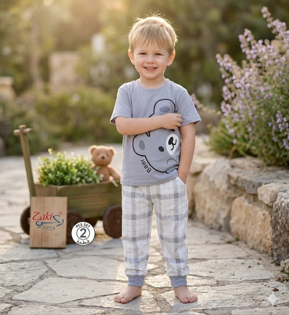 ZAKI-BOYS HALF SLEEVES T-SHIRT WITH LONG PANT 2-7Y