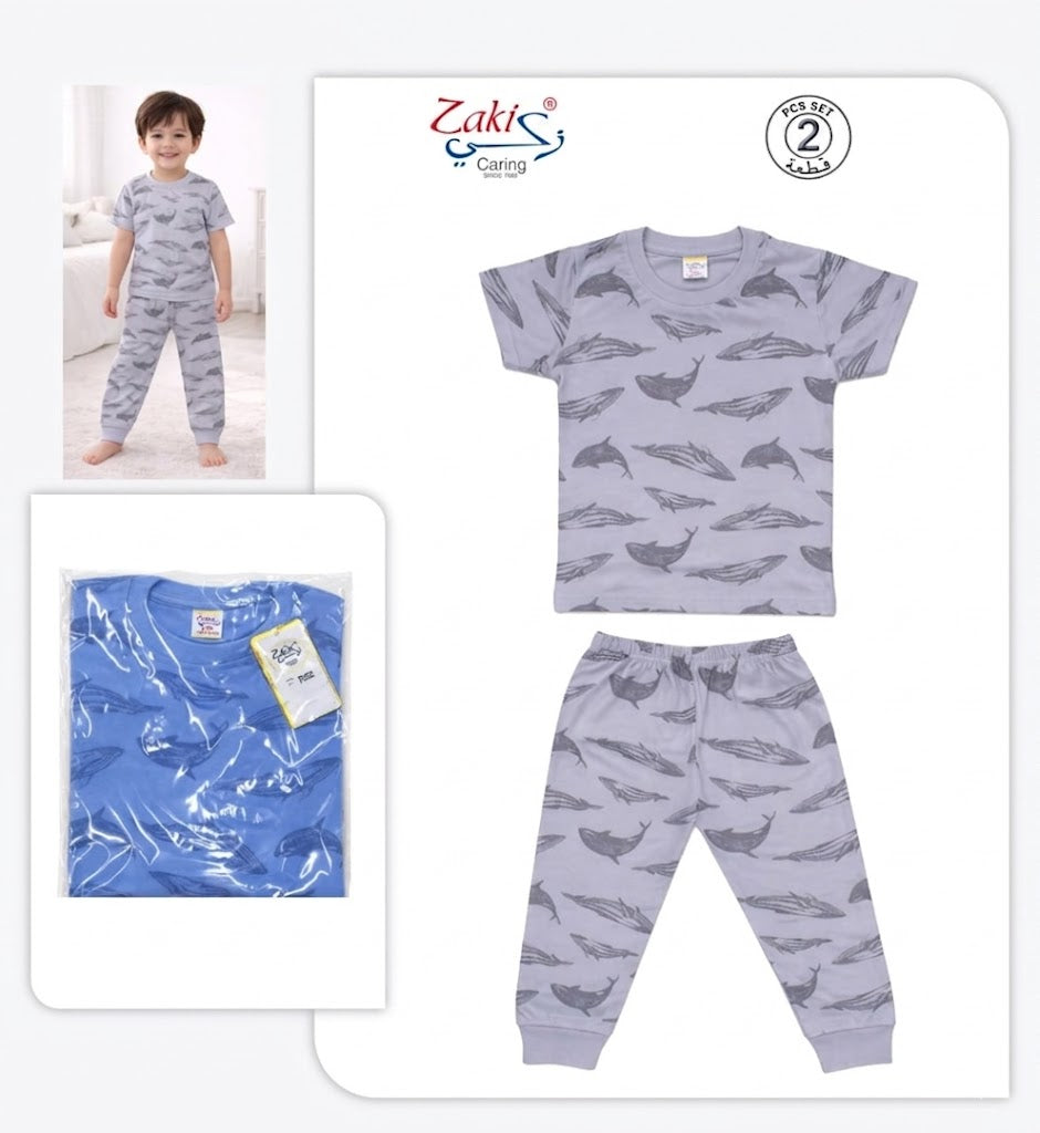 ZAKI-BOYS HALF SLEEVES T-SHIRT WITH LONG PANT 2-7Y