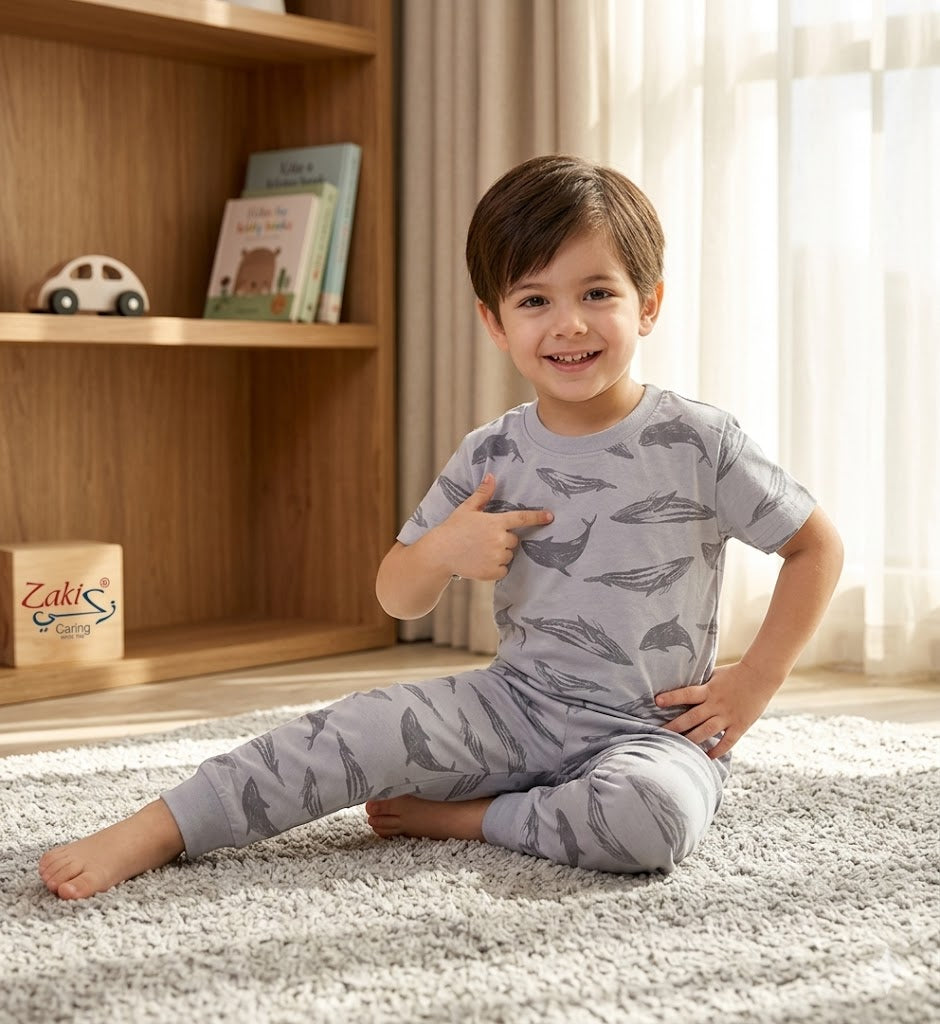 ZAKI-BOYS HALF SLEEVES T-SHIRT WITH LONG PANT 2-7Y