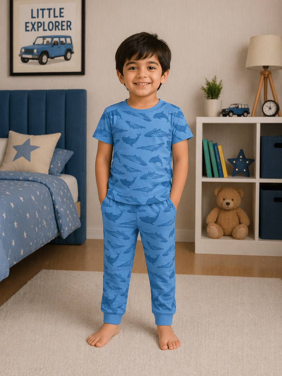 ZAKI-BOYS HALF SLEEVES T-SHIRT WITH LONG PANT 2-7Y