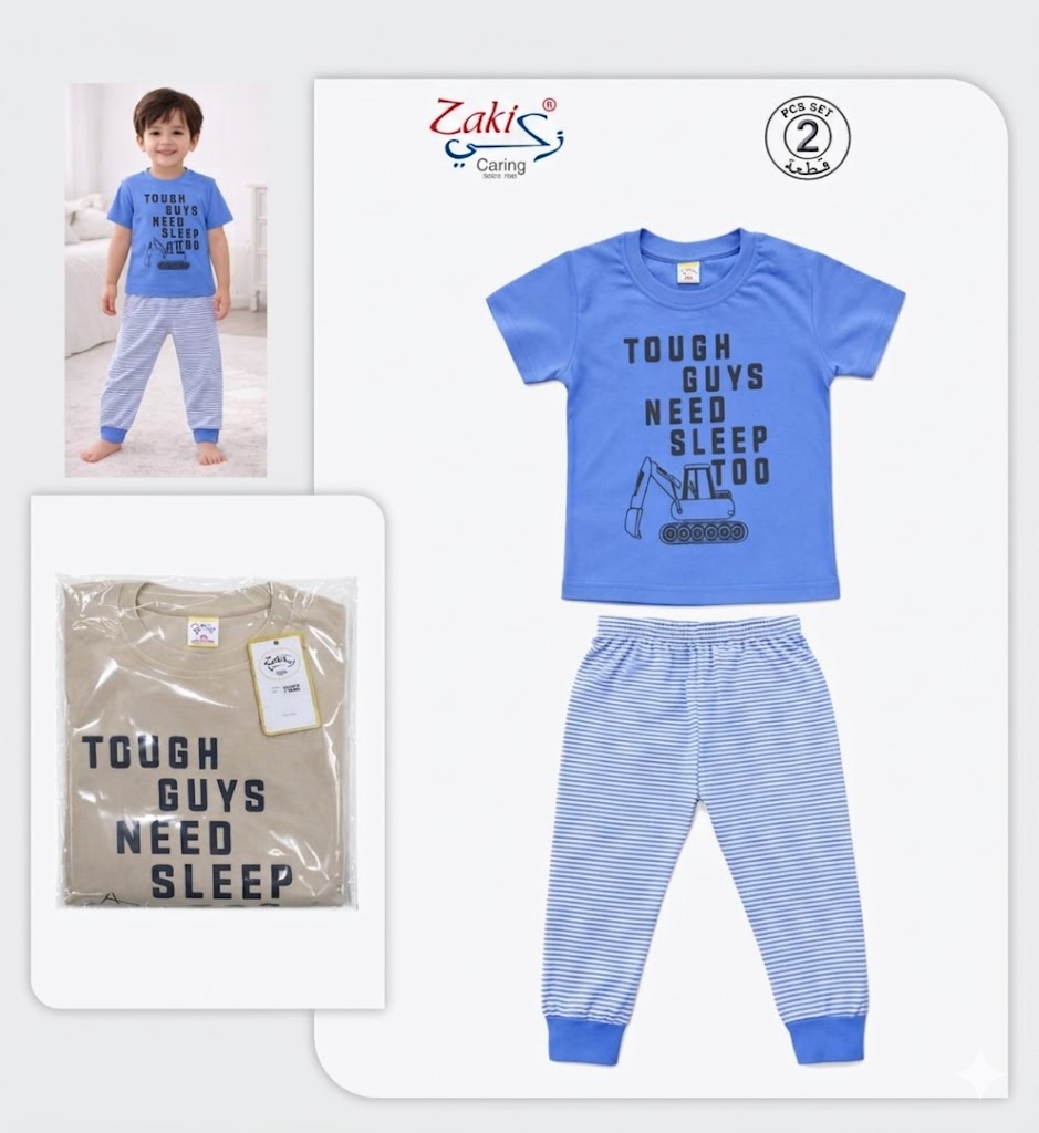 ZAKI-BOYS HALF SLEEVES T-SHIRT WITH LONG PANT 2-7Y