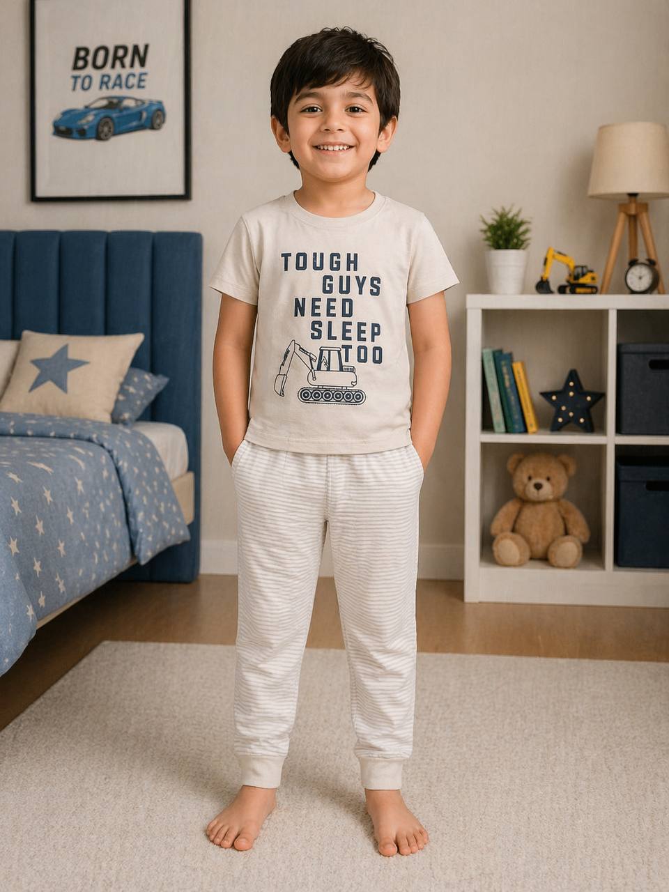 ZAKI-BOYS HALF SLEEVES T-SHIRT WITH LONG PANT 2-7Y