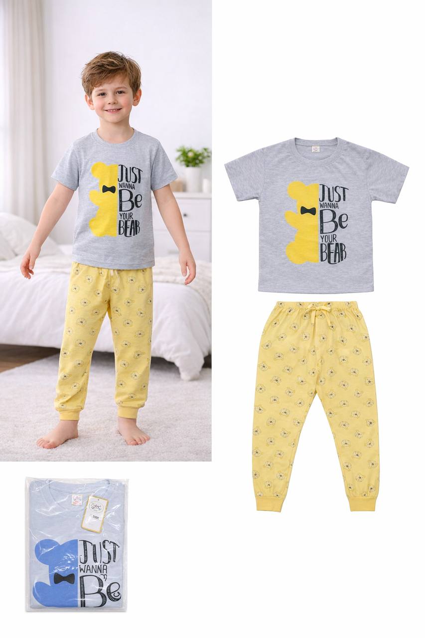 ZAKI-BOYS HALF SLEEVES T-SHIRT WITH LONG PANT 2-7Y