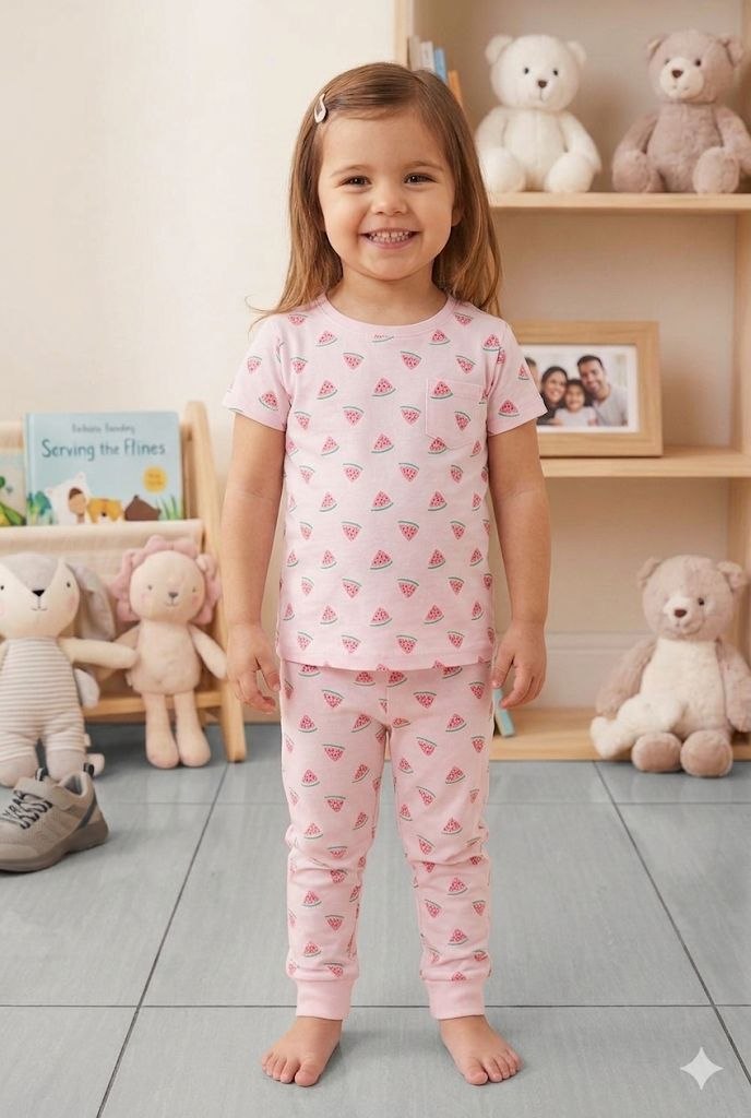 ZAKI-GIRLS HALF SLEEVES T-SHIRT WITH LONG PANT 2-7Y
