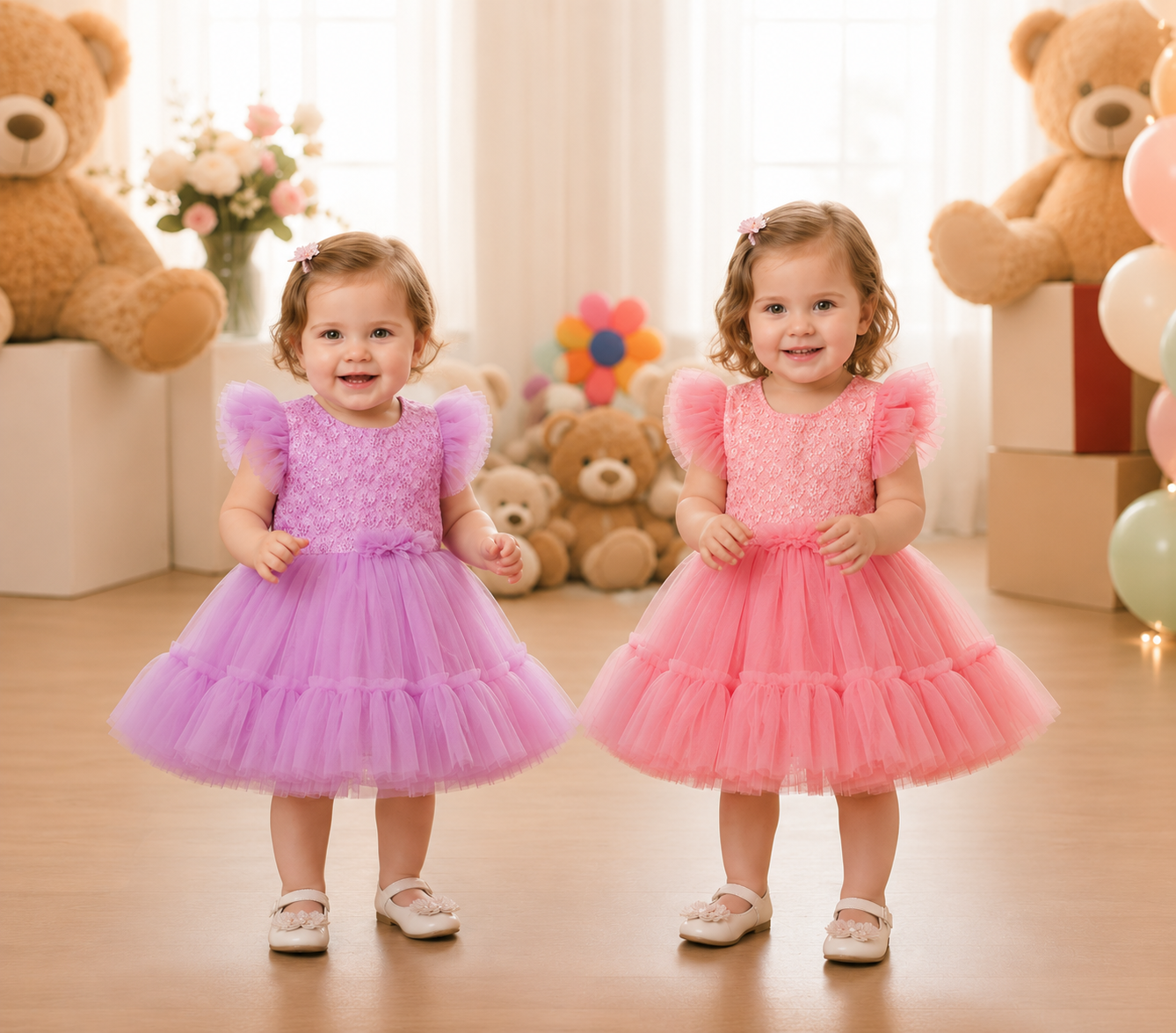 ZAKI-Baby Girls Fancy Party Frocks 0-18 Months