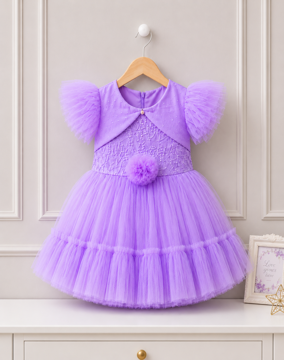 ZAKI-Baby Girls Fancy Party Frocks 0-18 Months