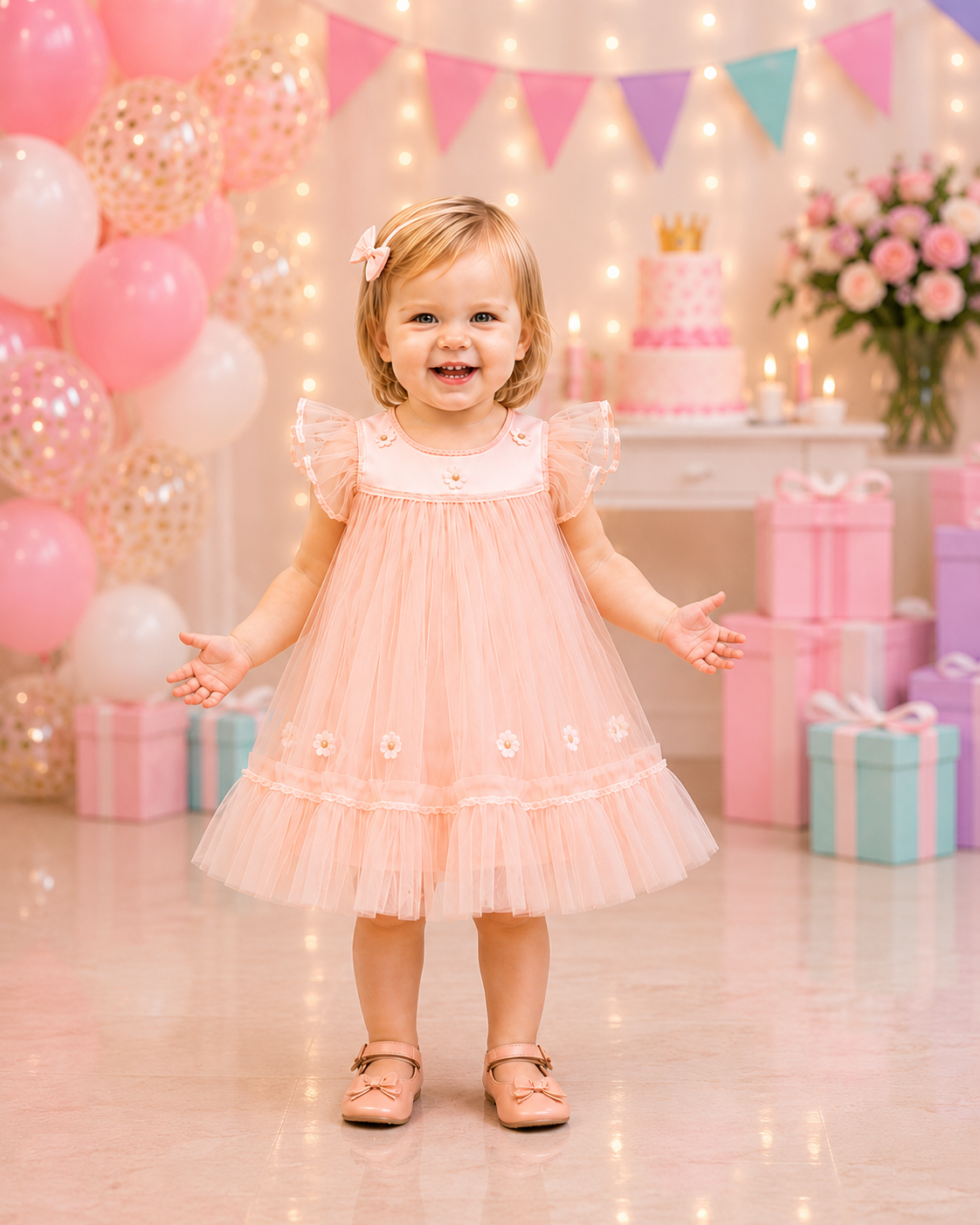 ZAKI-Baby Girls Fancy Party Frocks 0-18 Months