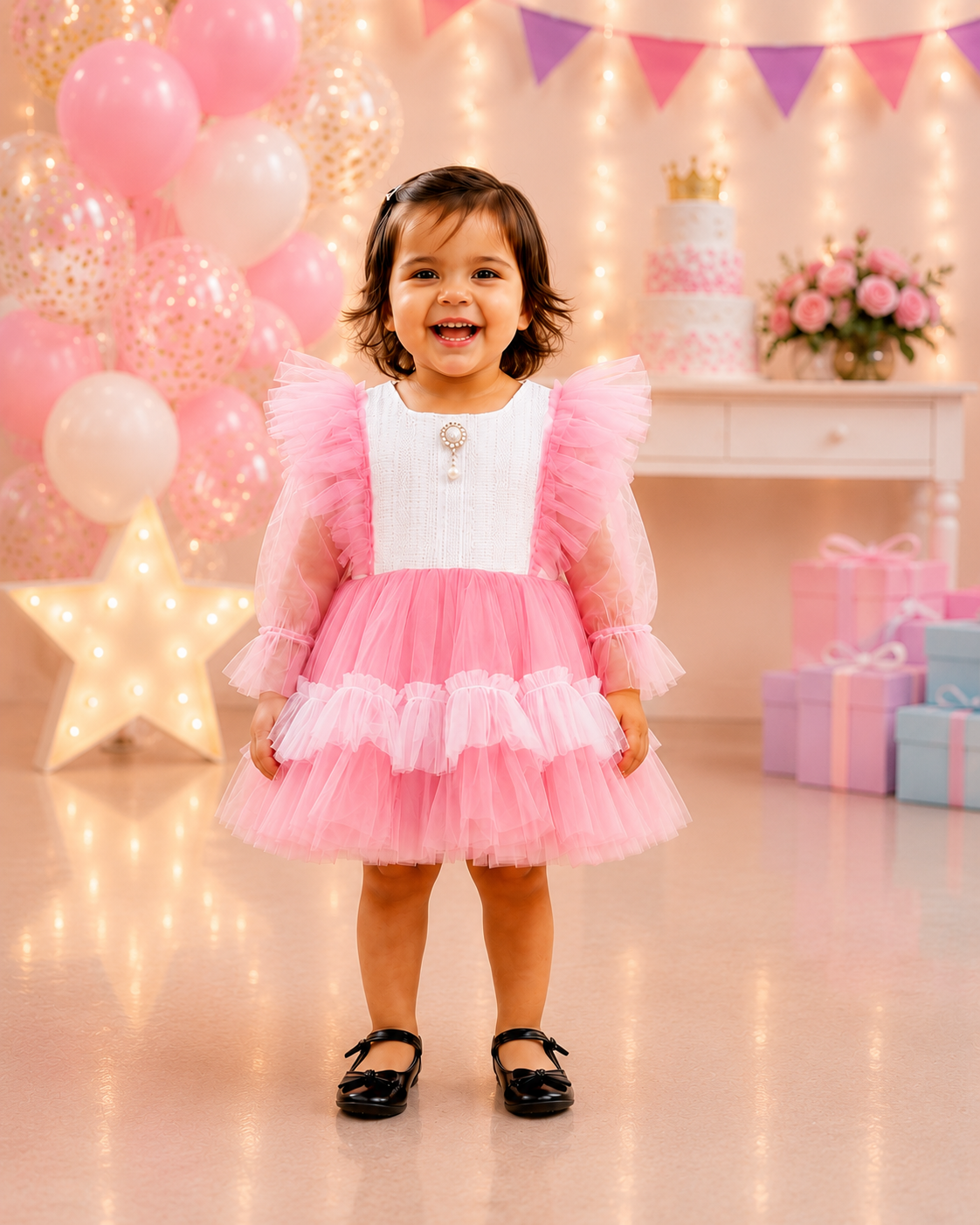 ZAKI-Baby Girls Fancy Party Frocks 0-18 Months