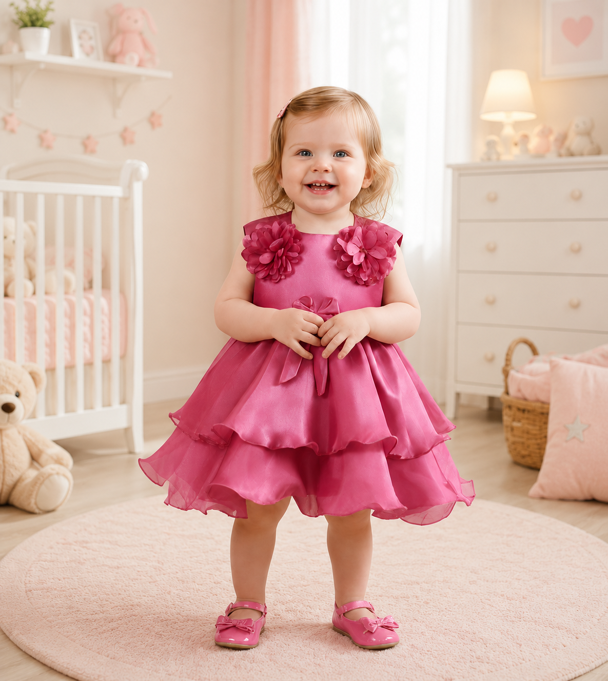 ZAKI-Baby Girls Fancy Party Frocks 0-18 Months