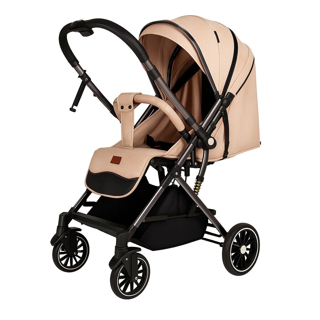 POPYPAPA - Baby Stroller with Two Wat Retractable Push Bar - Beige