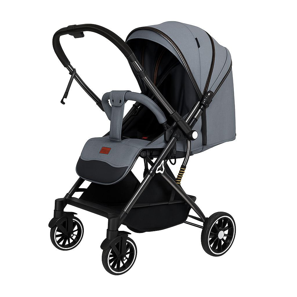 POPYPAPA - Baby Stroller with Two Wat Retractable Push Bar - Grey