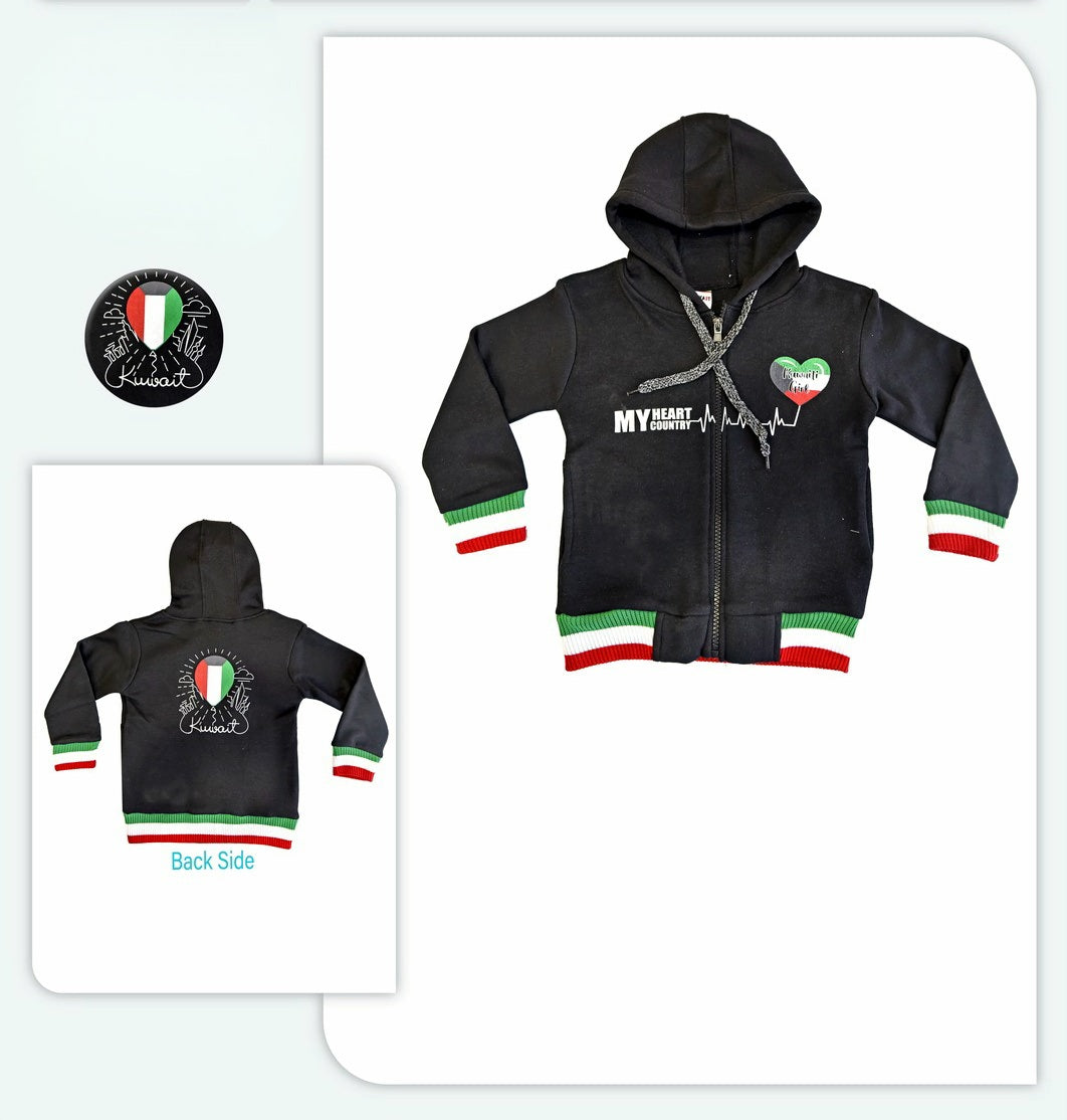 Kuwait National Day Kid's Fleece Hoodie 1-4 Years