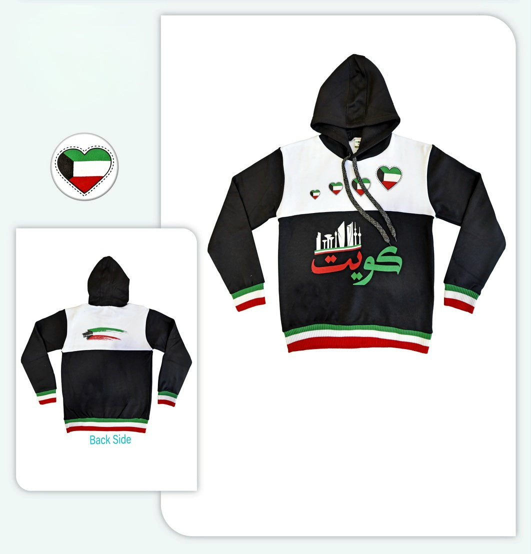 Kuwait National Day Kid's Fleece Hoodie 11-16 Years