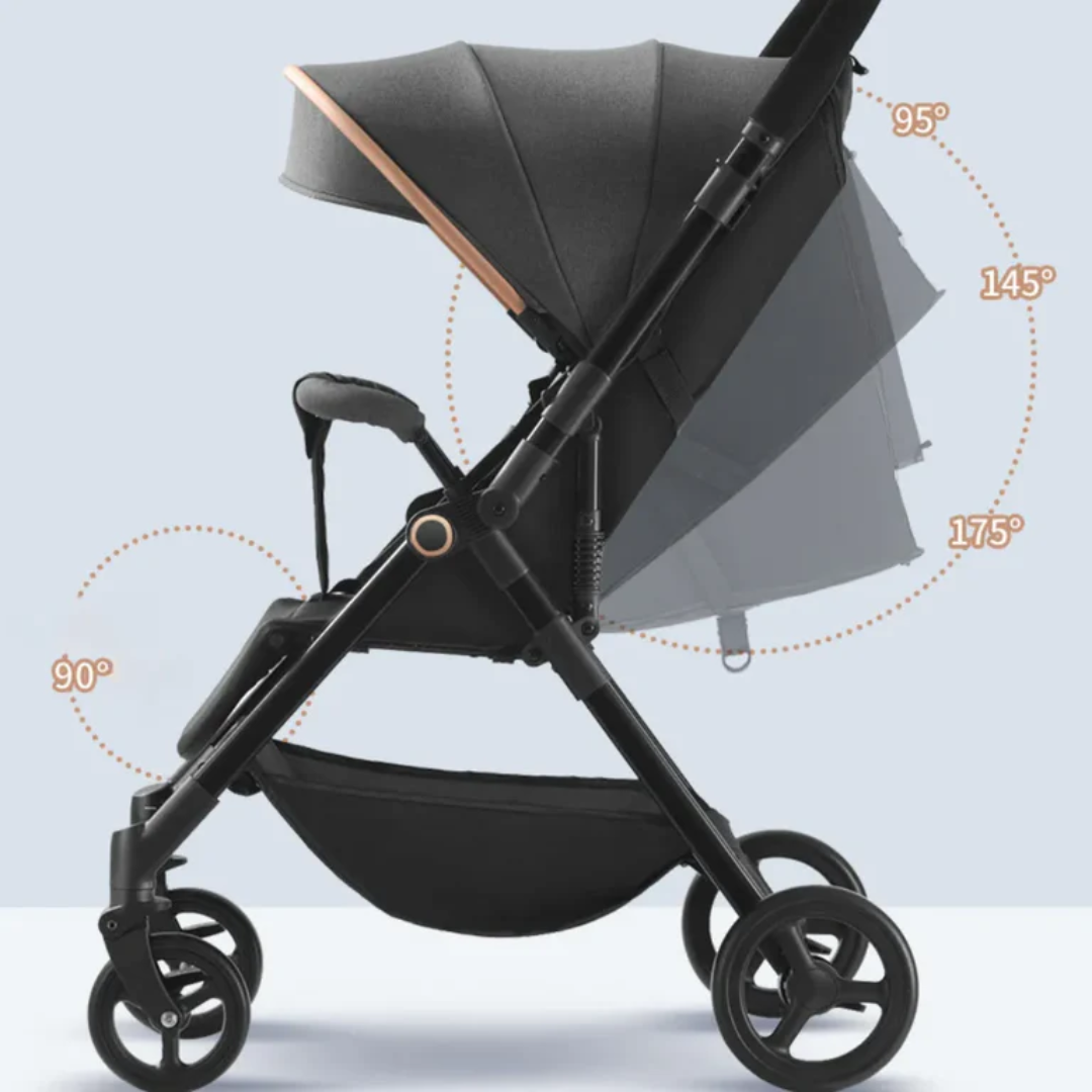 SwiftRide Vista Pro Stroller – Reversible Seat, High Landscape & Cabin-Ready Fold - Grey