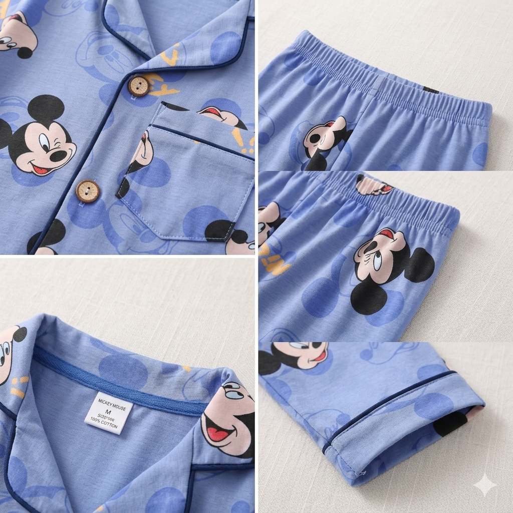 Mickey Boys Front Open Pyjama- 1 to 9 years