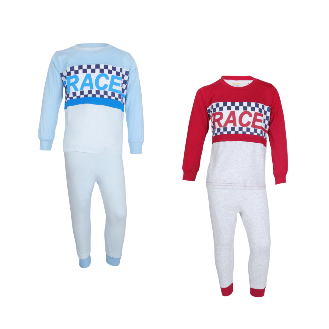 Boys L/S T-Shirt with Long Pants Set 2-7Y Red/Blue