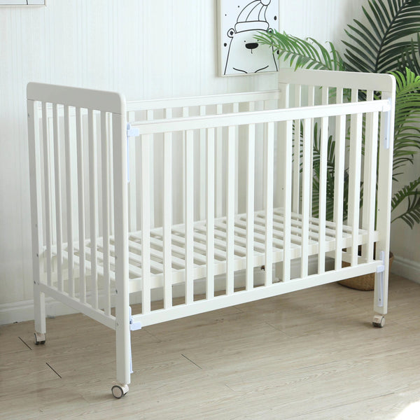 Baby Wooden Bed - White (120 x 60cm)