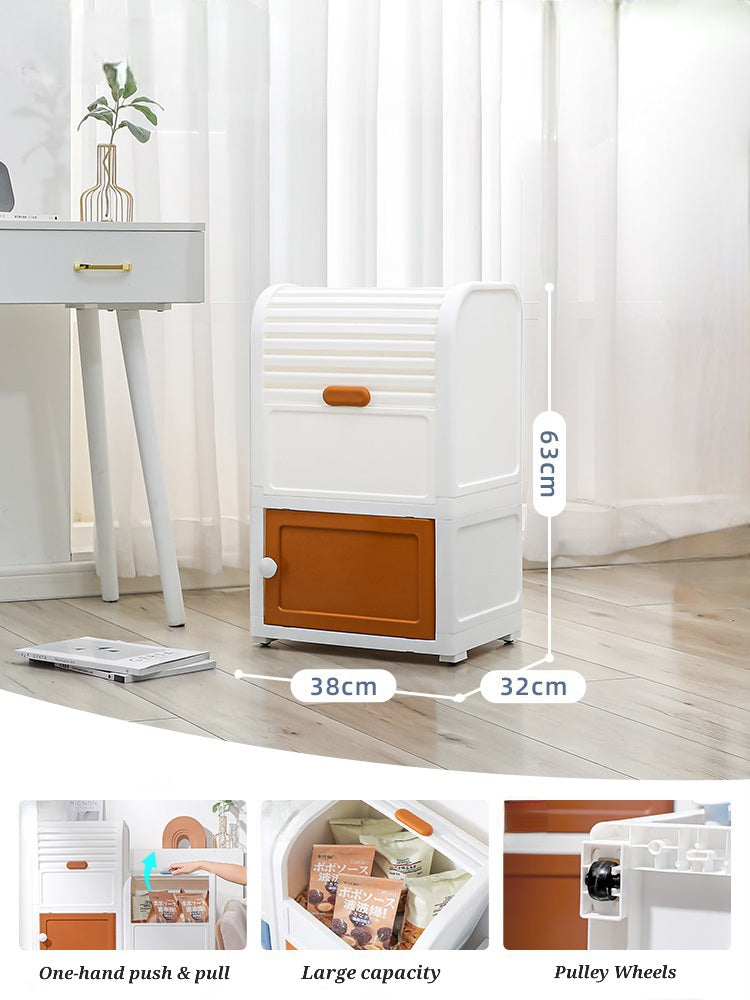 2 Layer Baby Storage Cabinet Open-door