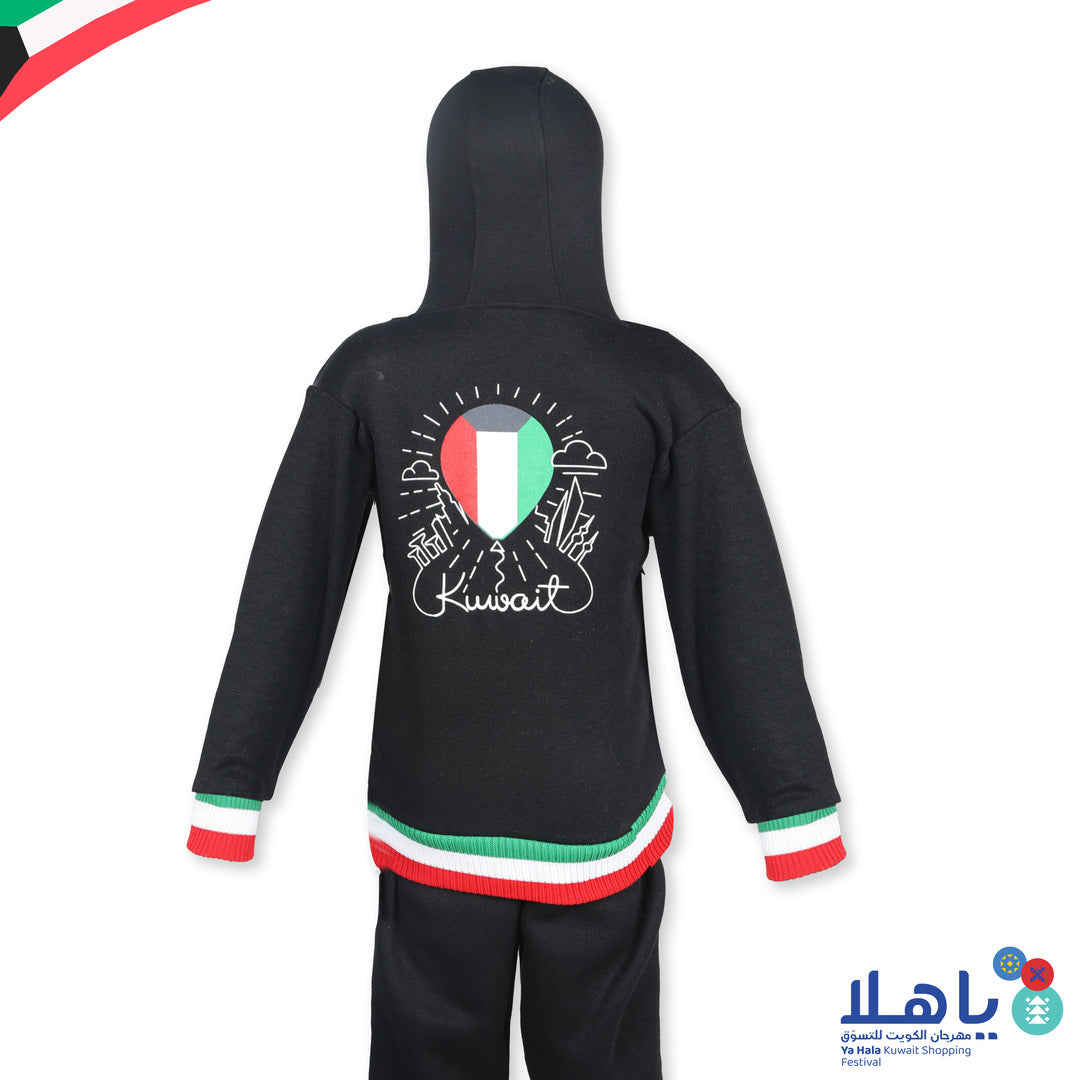 Kuwait National Day Kids Fleece Hoodie & Jogger Set 1-4 Years