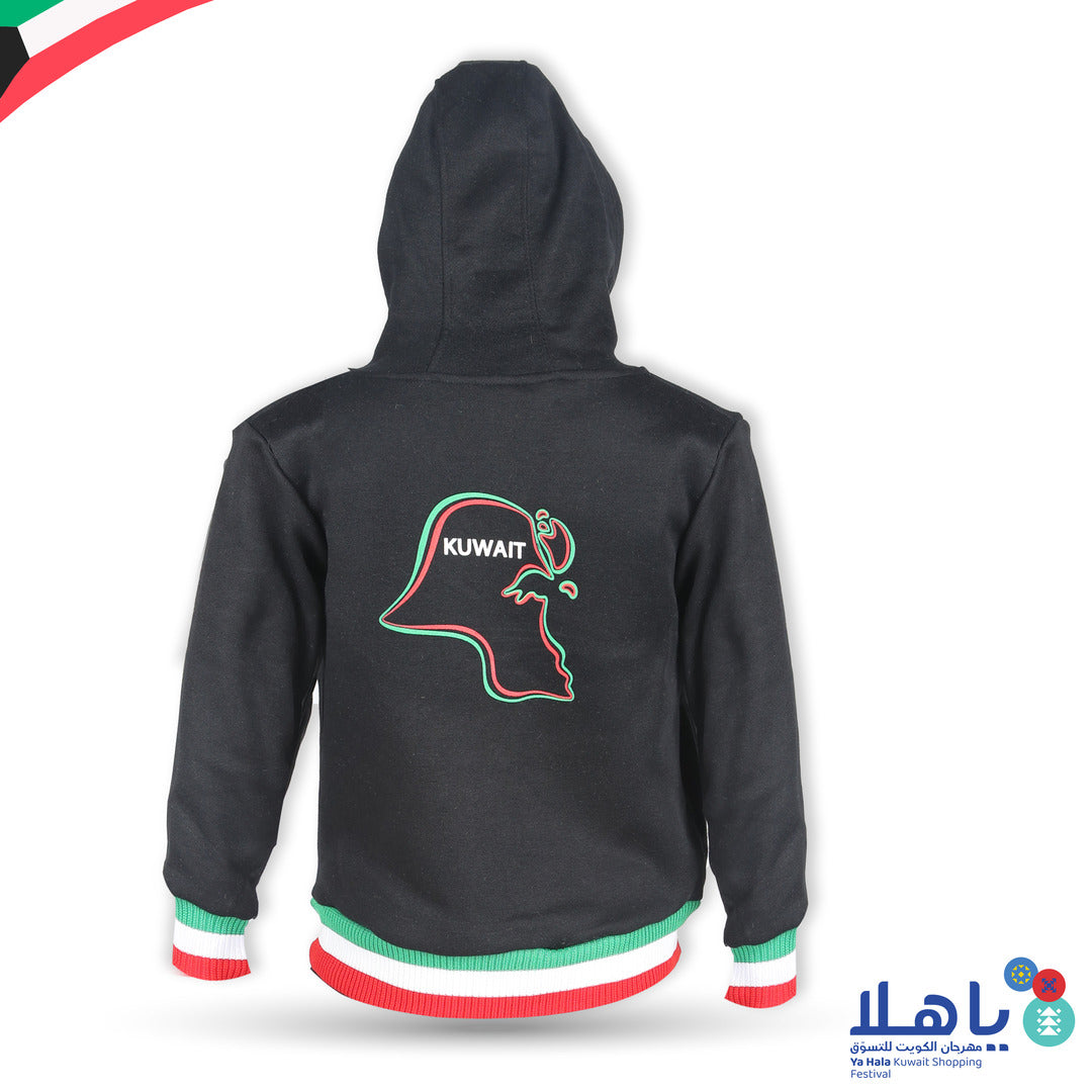 Kuwait National Day Girls Fleece Hoodie 5-10 Years