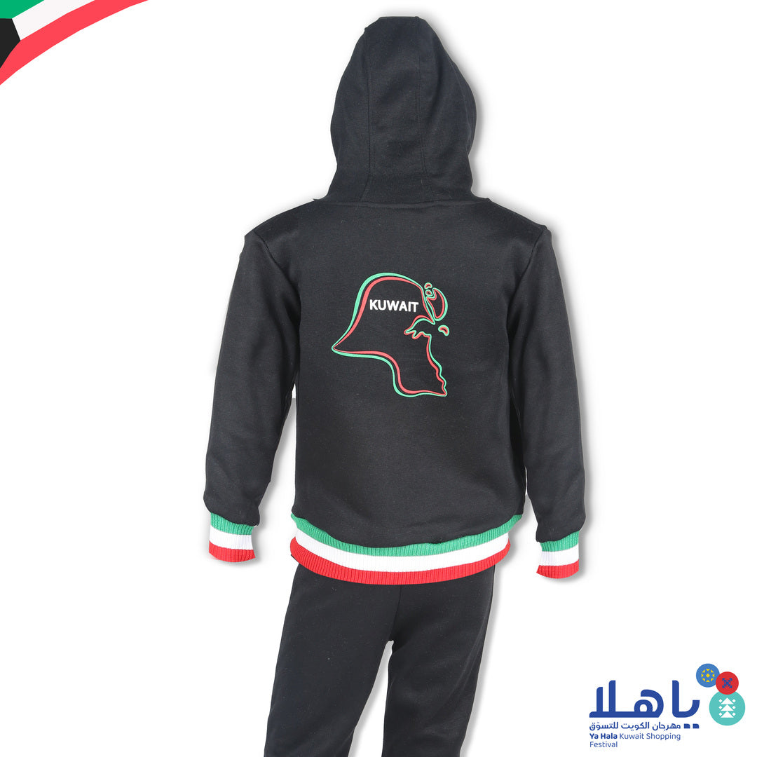 Kuwait National Day Kids Fleece Hoodie & Jogger Set 5-10 Years