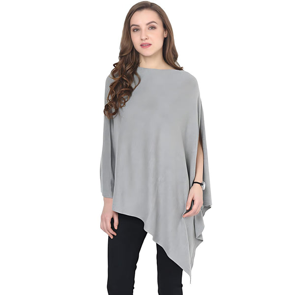 Pluchi - Knitted Nursing Poncho -Rosette