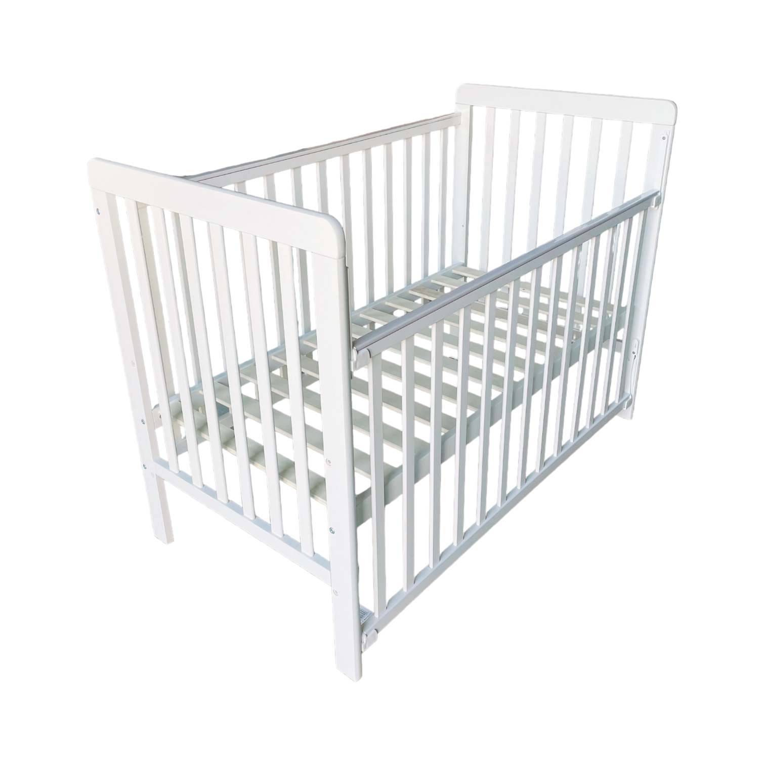 Baby Wooden Bed - White (120 x 60cm)