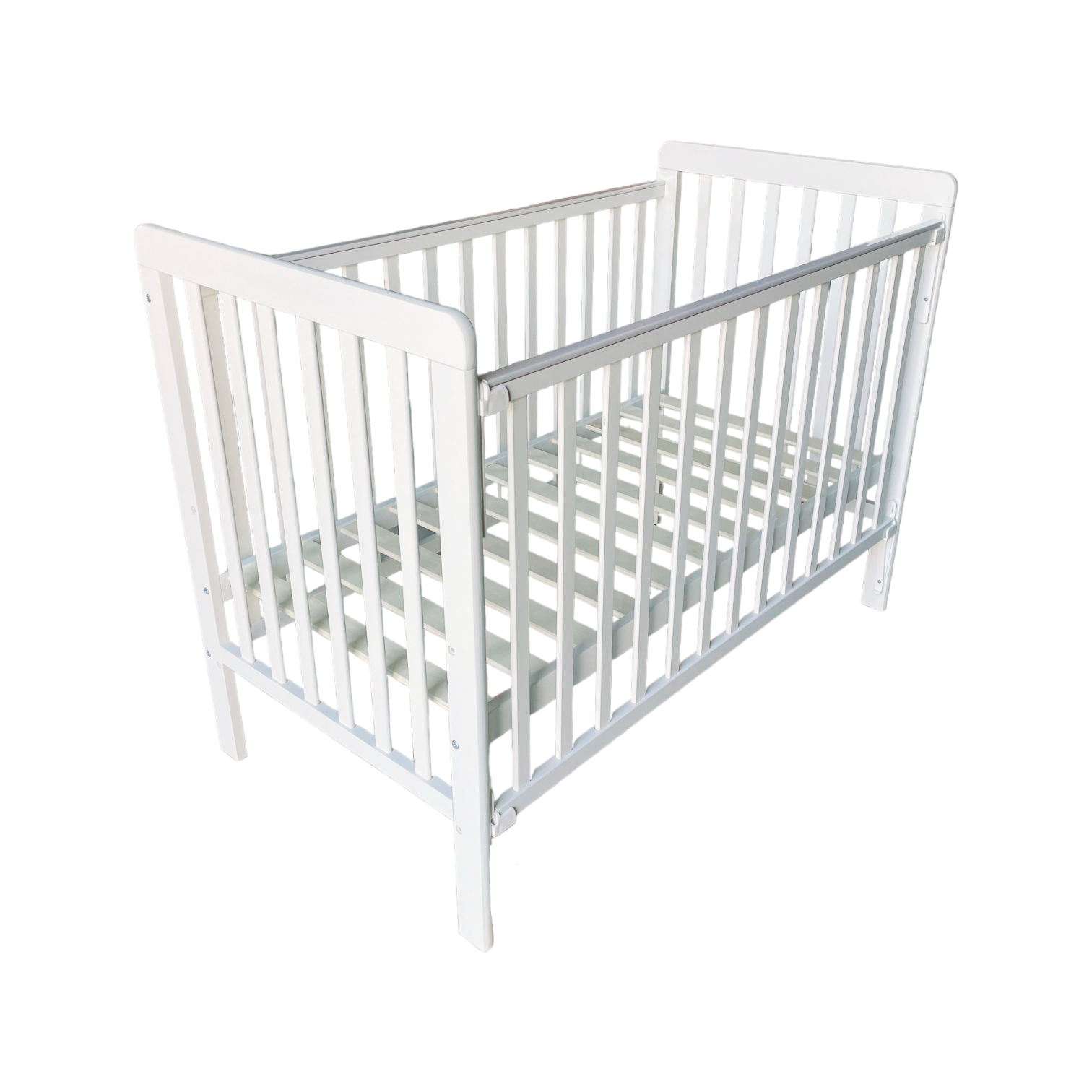 Baby Wooden Bed - White (120 x 60cm)