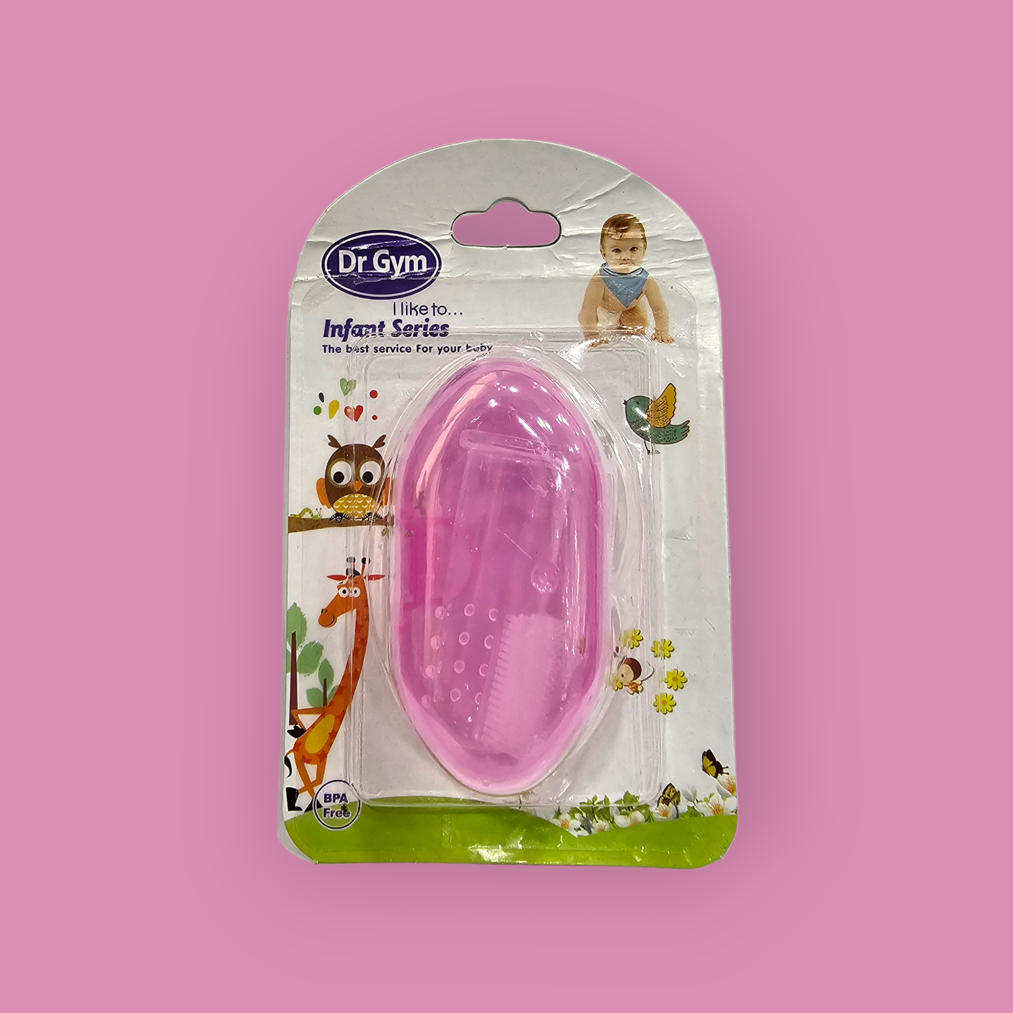 Baby Finger Toothbrush With Case (Blue/Pink/White)