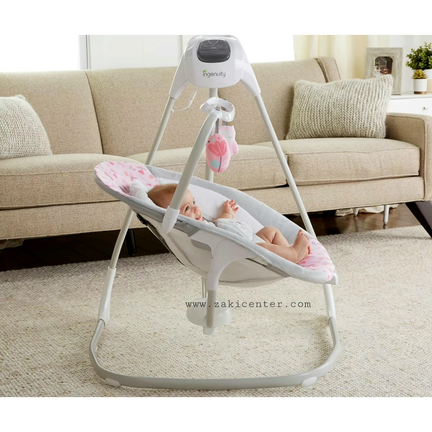 INGENUITY 2-in-1 Vibrating Lightweight Baby Swing (Pink)