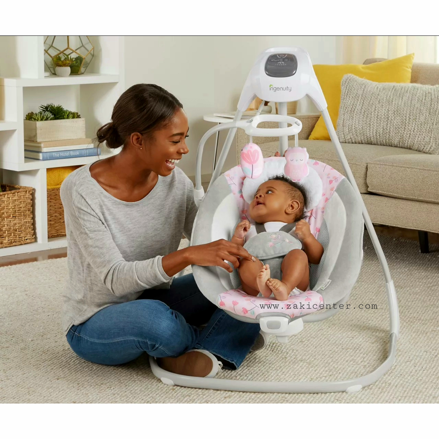 INGENUITY 2-in-1 Vibrating Lightweight Baby Swing (Pink)