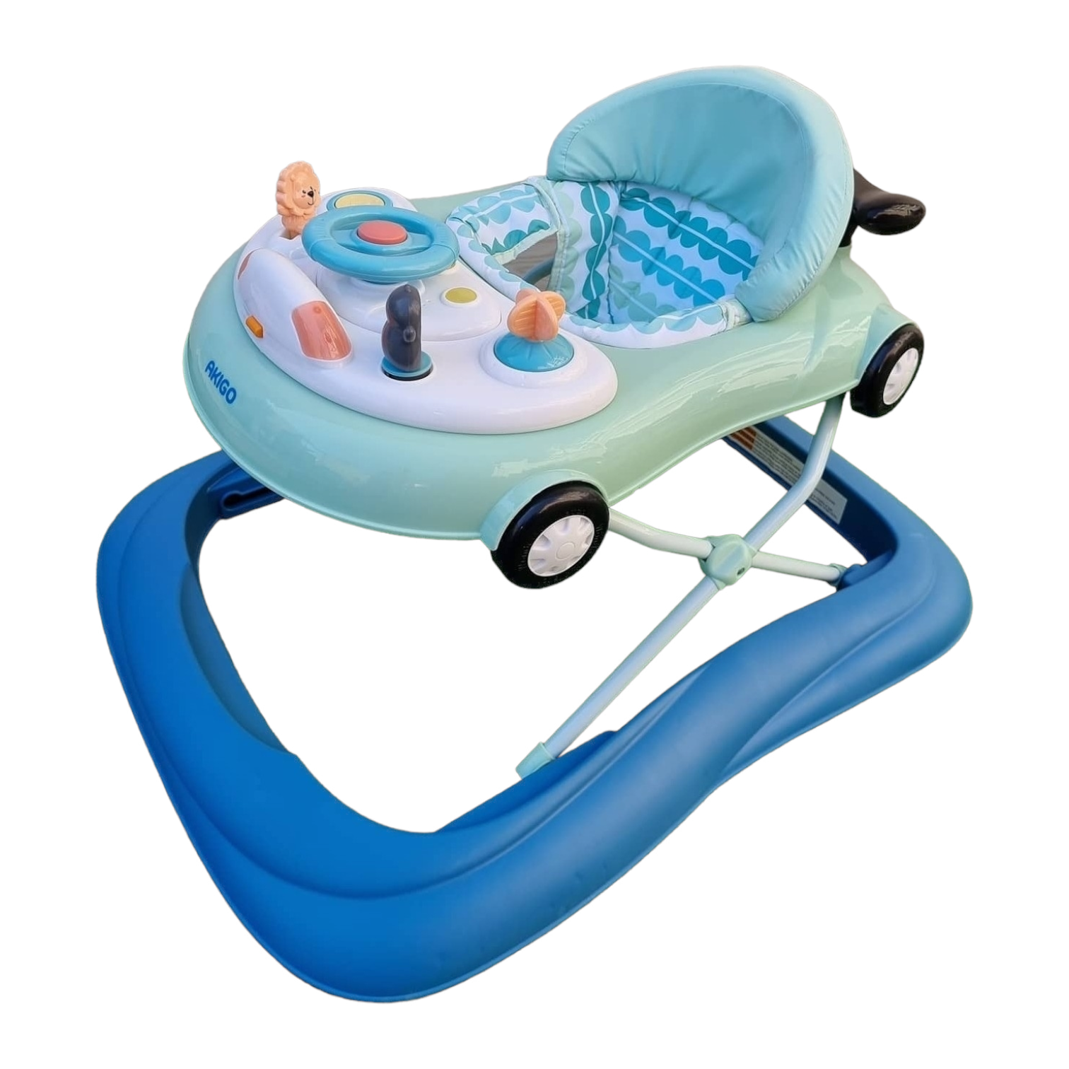 Akigo Baby Walker Car with Handle & Removable Tray (Green)