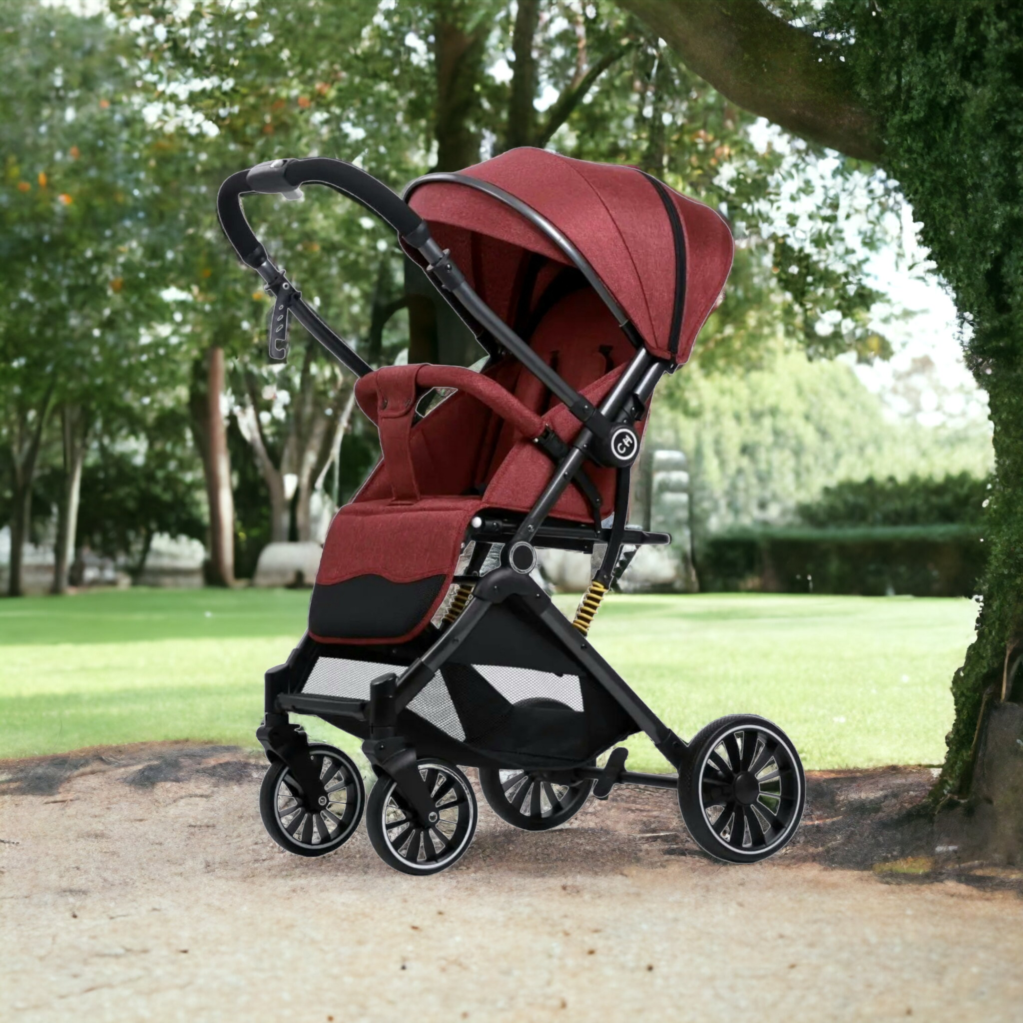 Baby Travel Stroller Double Sided (Red)