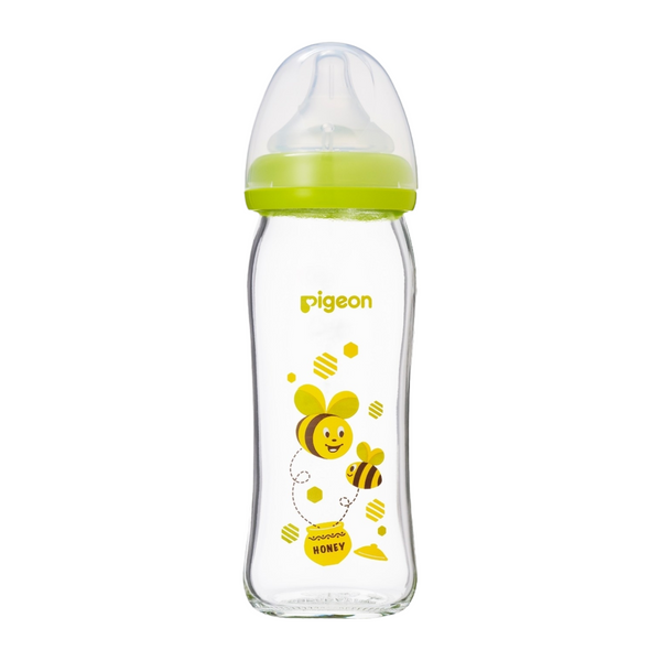 Pigeon Softouch Wide Neck Peristaltic Plus Glass Bottle (Decorated) 240 ml