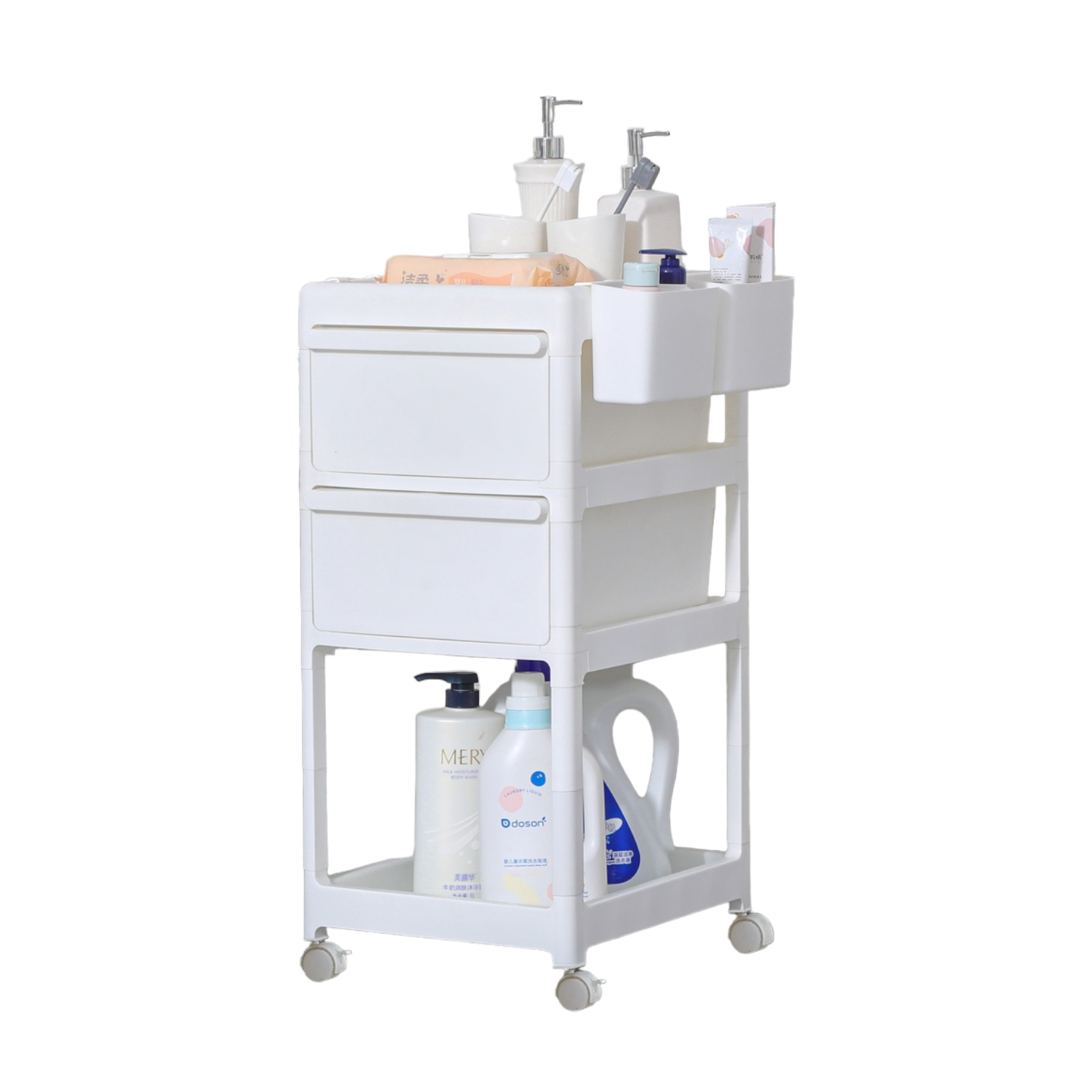 3 Layer Baby Storage Trolley - White