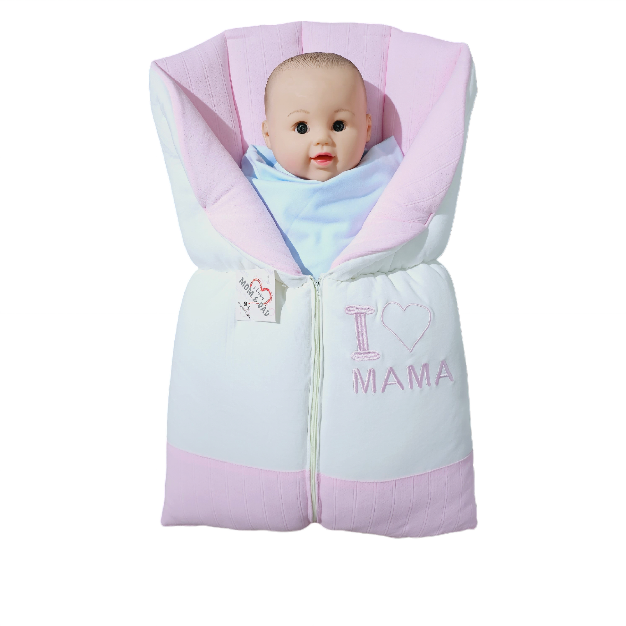 I Love Mama Sleeping Bag with Front-Zipper