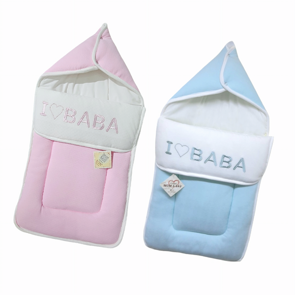 I Love Baba Sleeping Bag with Side-Opening Zipper