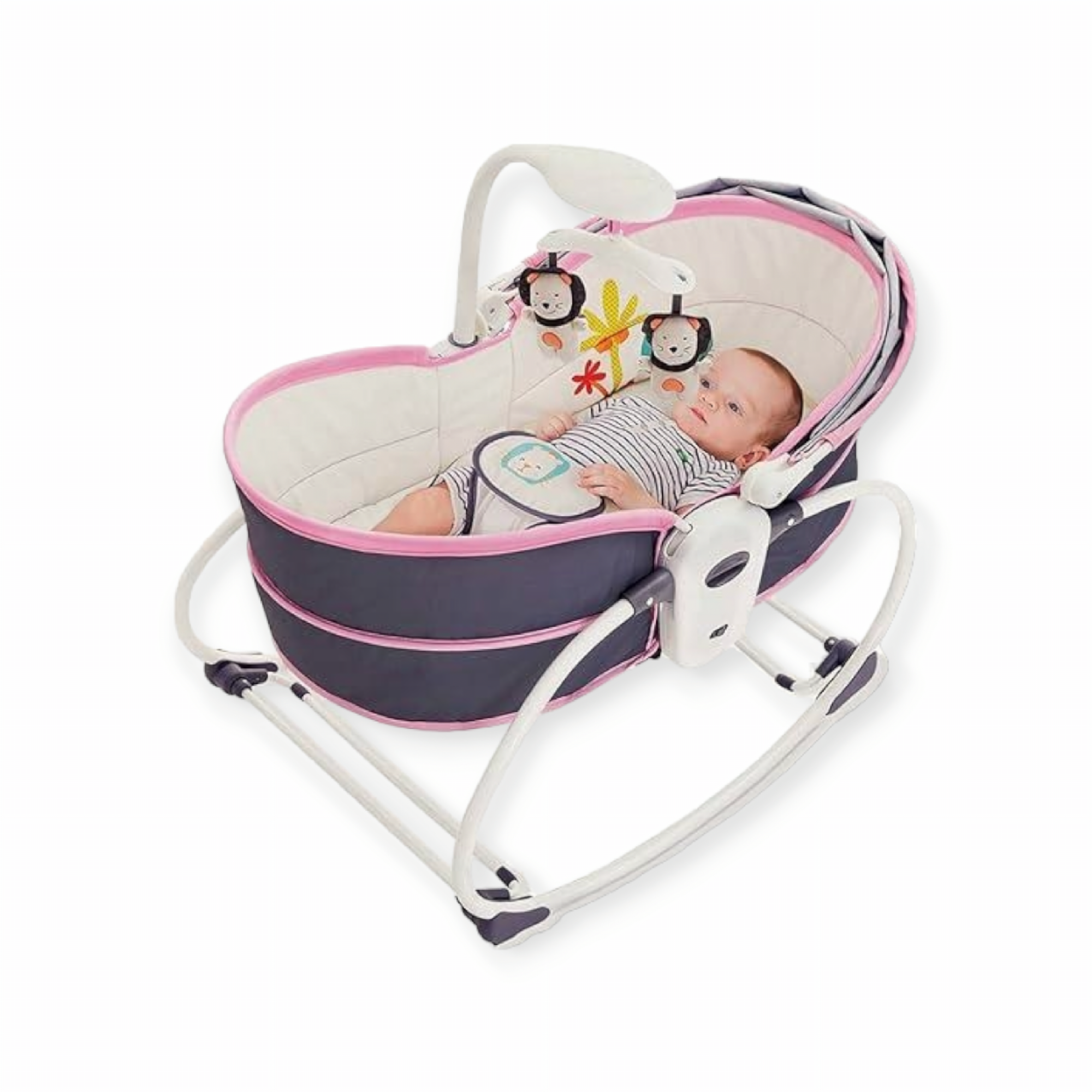 5 in 1 Rocker Bassinet (Pink-Grey)