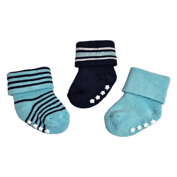 Hudson Pack of 3 Baby Boy Socks (0-6M)