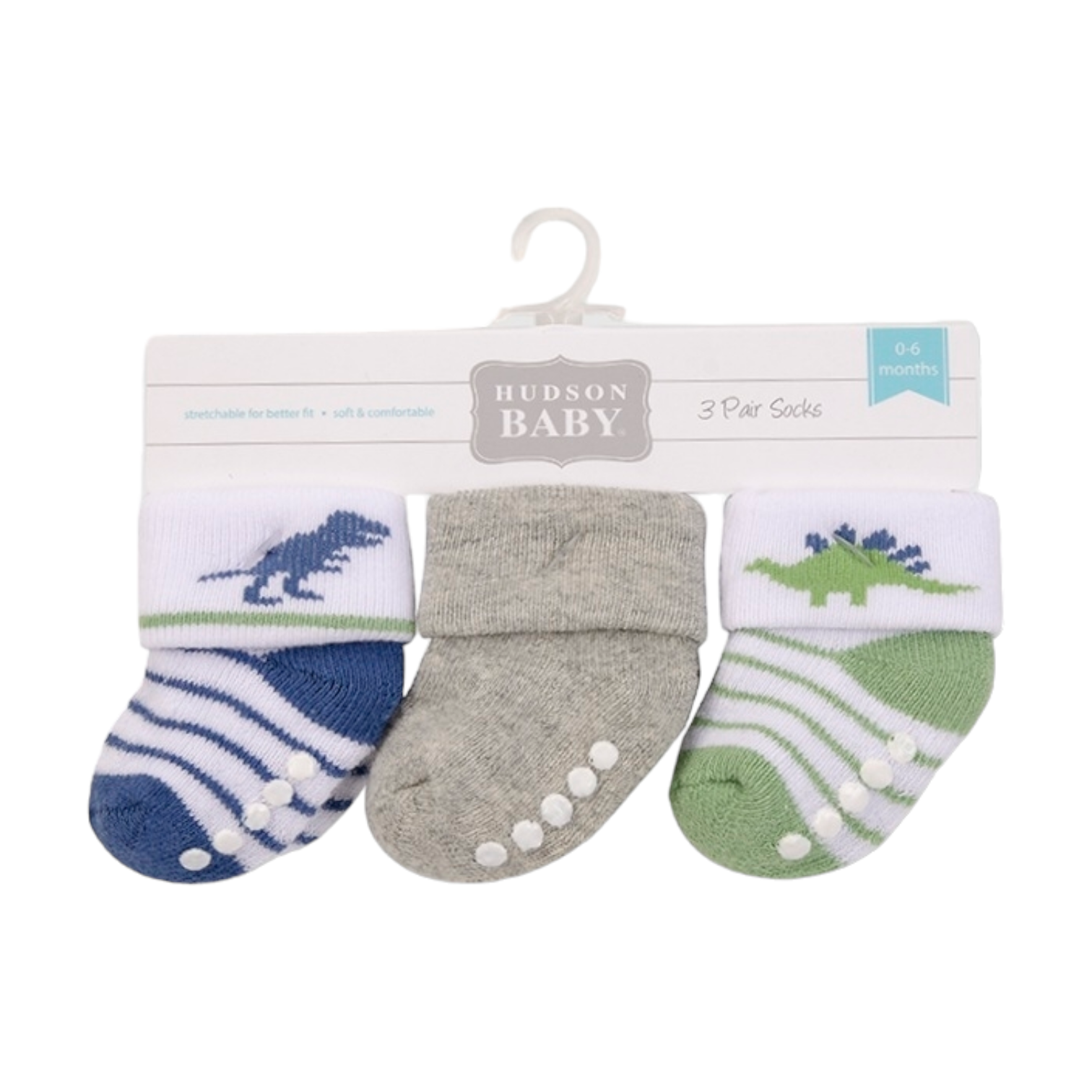 Hudson Pack of 3 Baby Boy Socks (0-6M)