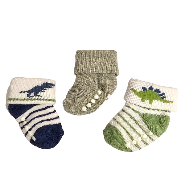 Hudson Pack of 3 Baby Boy Socks (0-6M)