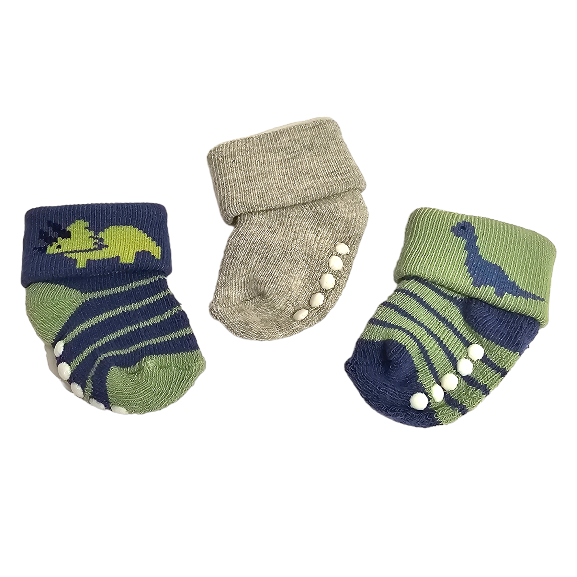 Hudson Pack of 3 Baby Boy Socks (0-6M)