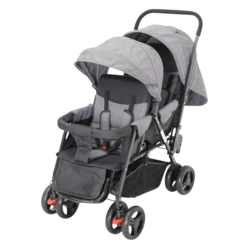 Baby Twin Stroller Front/Back (Grey)